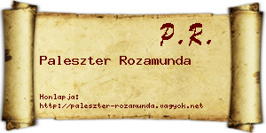 Paleszter Rozamunda névjegykártya
